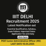 IIID DELHI Recruitment 2025, Latest Notification out, Essential Qualification, Syllabus, Pattern, Important Dates, Application fee and many more–click here
