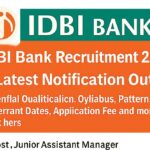IDBI Bank Recruitment 2025 latest Notification out, Essential Qualification, Syllabus, Pattern, Important Dates, Application fee and many more–click here