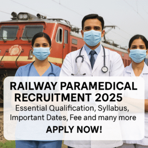 Railway Paramedical Recruitment 2025-Essential Qualification, Syllabus, Important Dates, fee and many more-Apply Now!