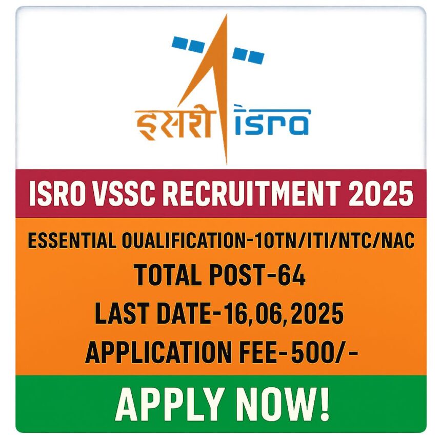 ISRO VSSC Recruitment 2025: Essential Qualification, Important Dates, Application fee and many more-Apply Now!